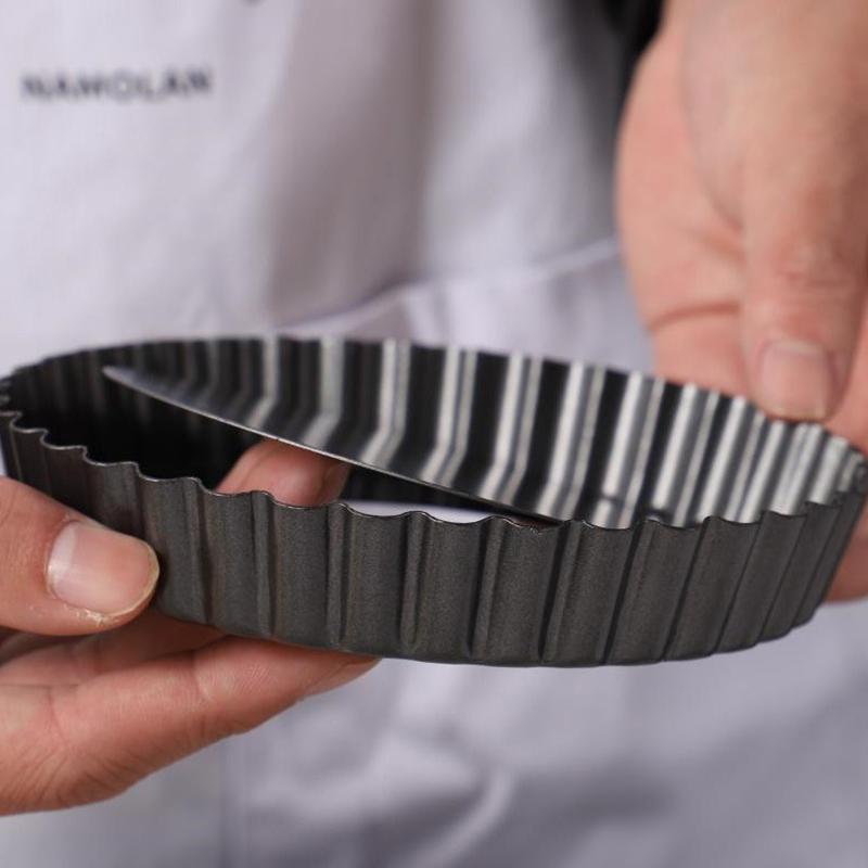 Pie Baking Mold Bottom Removable 4/6/8/9Inch Multiple Sizes Available Fluted Nonstick Bakeware for Tart Cake Quiche Desserts ZYF