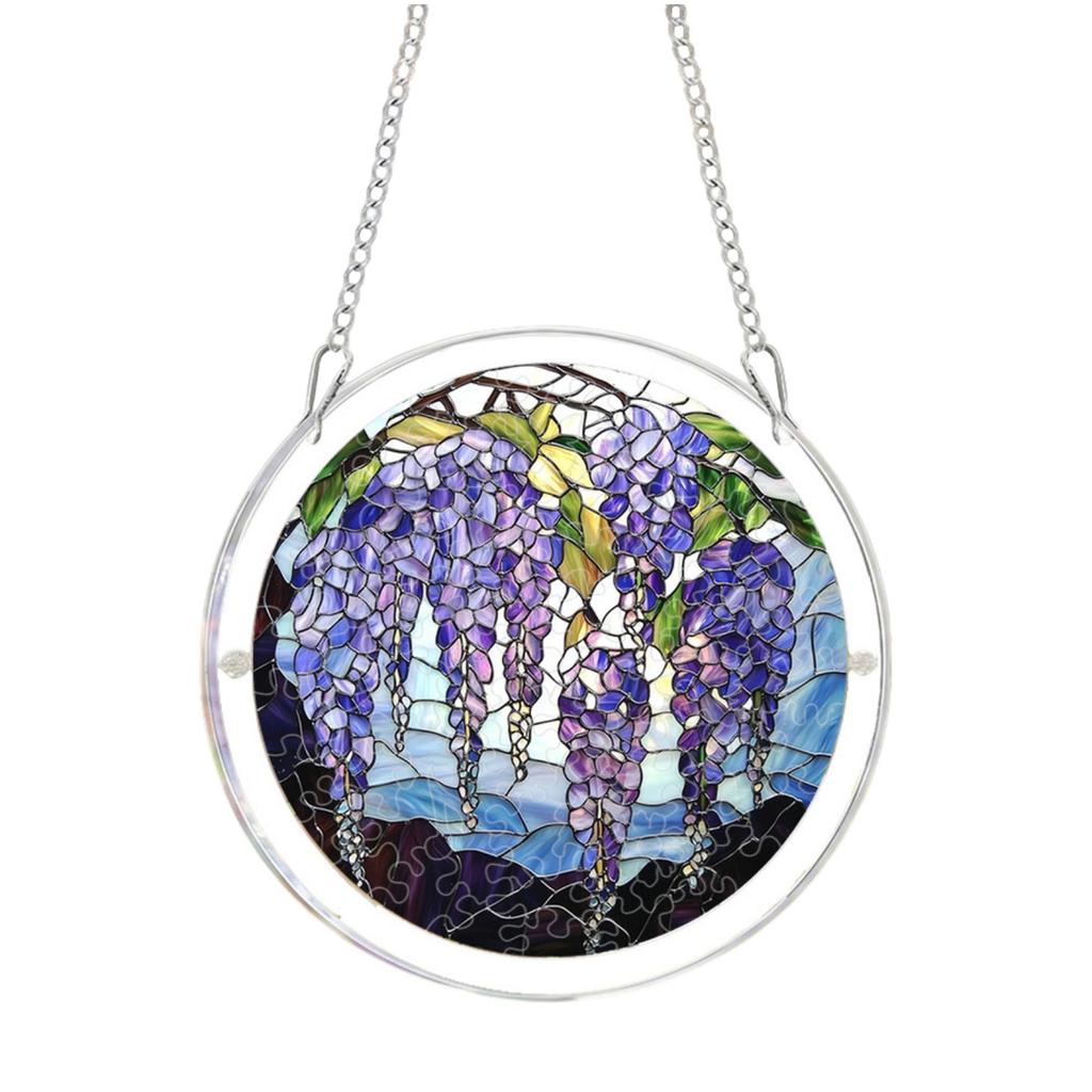 20cm 2D Acrylic Puzzle Garden Sun Catcher Hanging Ornament Spring Themed Bird Design Decorative Window Hanging Art Piece
