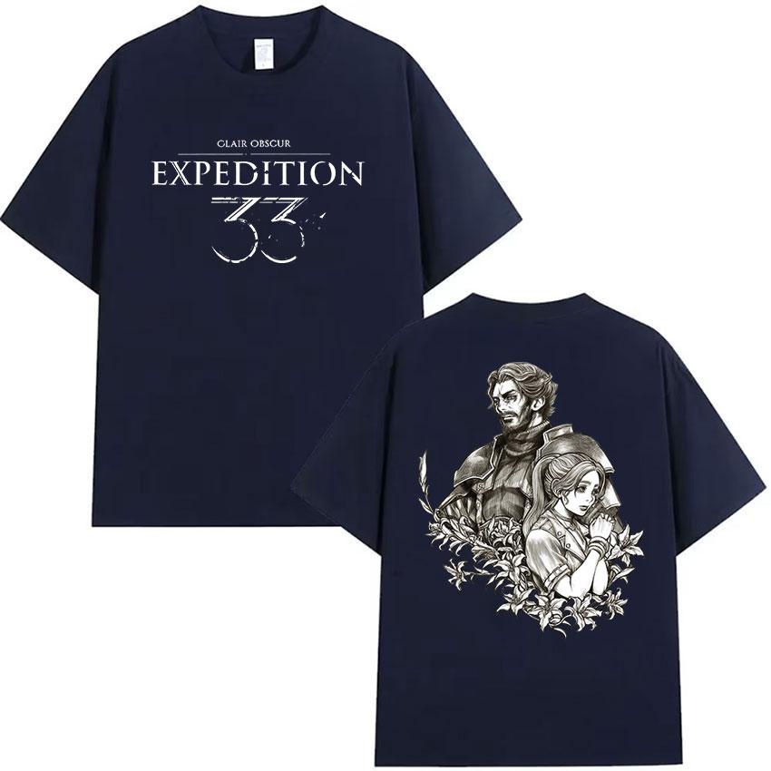 Esquie Game Clair Obscur Expedition 33 Print T Shirt Men Women Classic Cosplay Short Sleeve Tshirt 100 Cotton Tees Streetwear
