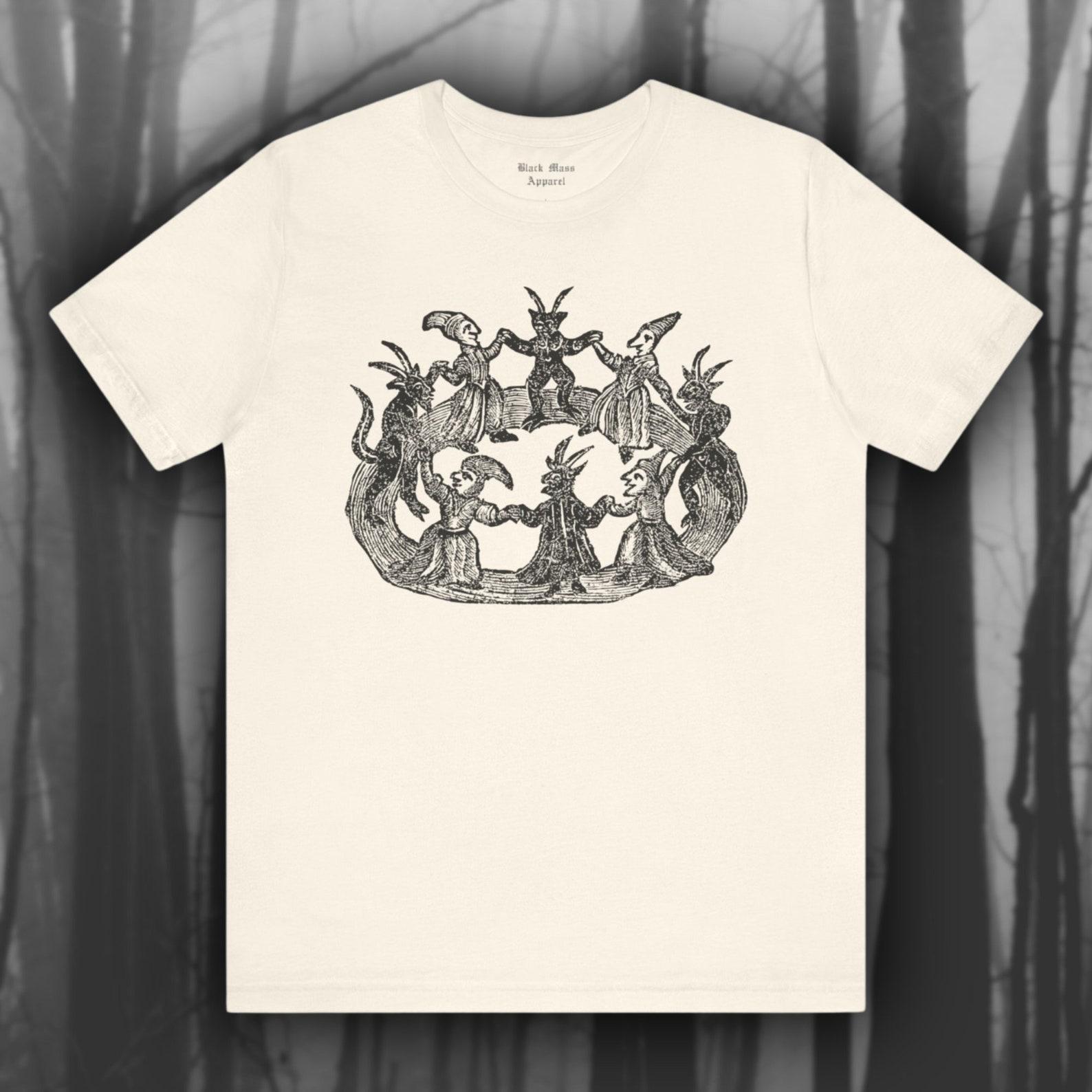 Witches and Wizards II, Vintage WoodcuT-Shirt, Occult Art T-Shirt, Black Magic, Witchy, Coven, Witchy Unisex Jersey Short Sleeve Tee 4XL