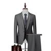 Suit (Blazer+ Vest + Pants) Men's Fashion Business Trend Casual Party Outdoor Wedding Groom's Dress Solid Color Set