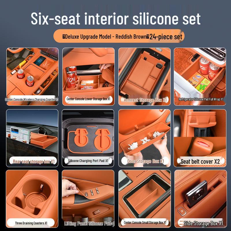 AITO M8 Car Interior Silicone Protector Set - Central Control & Cup Holder Accessories