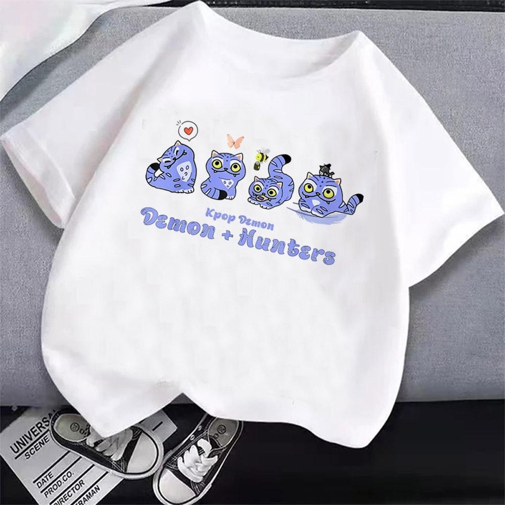 2025 Kpop Demon Hunters Children's Clothing Short Sleeve T-shirt Cute Kpop Demon Hunters T Shirt Harajuku Tshirt for Boys Girls