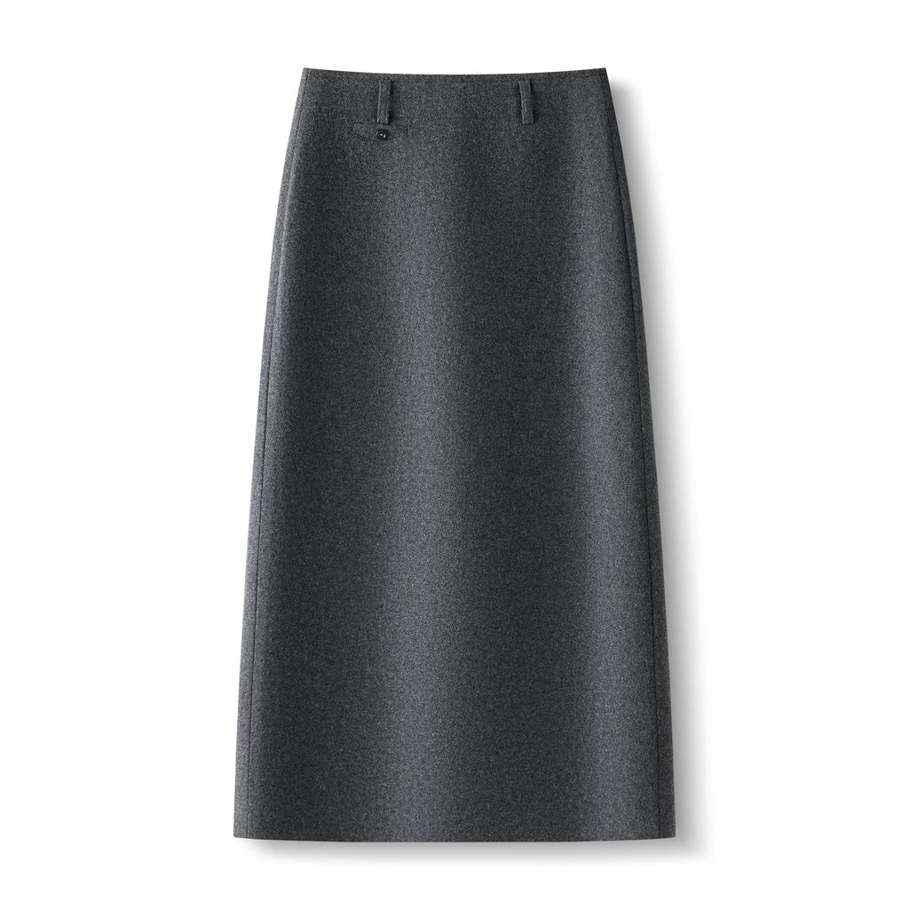 Fioletowa spódnica damska o kroju A - Wysoki stan, Średniej długości, Dopasowana w biodrach, Luźna, Modna na wiosnę/jesień 2026.