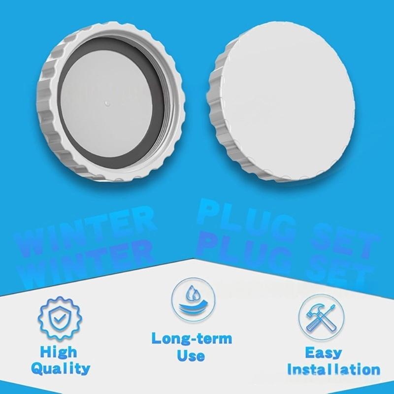 2Pcs Ground Swimming Pool Repair Kits Replacement Pool Inlet Adapters Winter Plugs Set Pool Maintenance Accessories