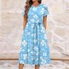 Women's Summer  Casual Floral Print  Round Neck Midi Dress Basic Classic Outdoor Everyday Short Sleeve Loose Dress