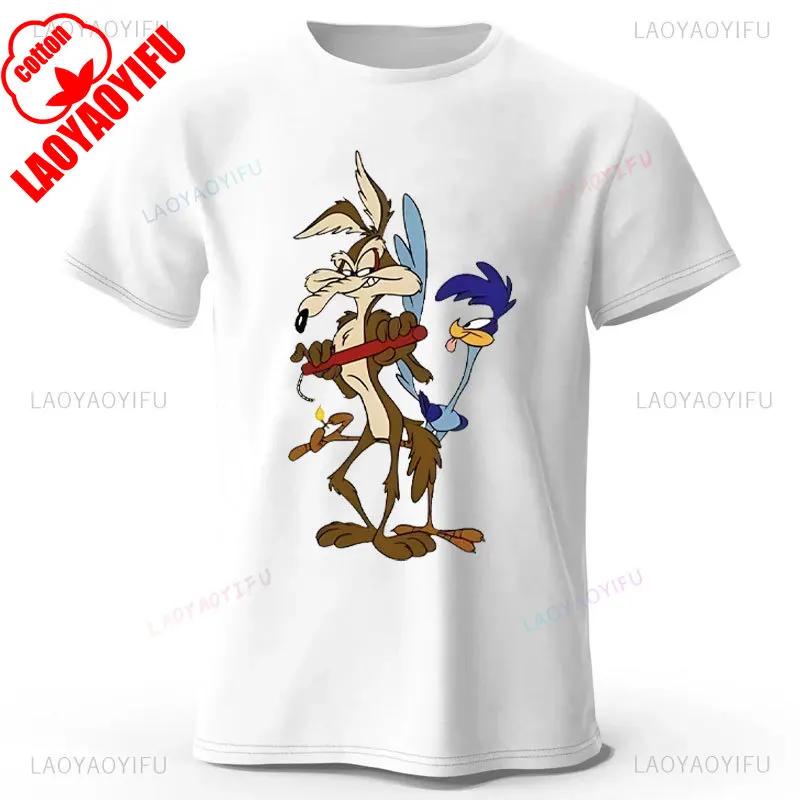 Мультяшные топы и футболки Wile E Coyote Доверься мне, я инженер Принтованная модная хлопковая футболка Y2k Классическая забавная мужская футболка Летние футболки XL