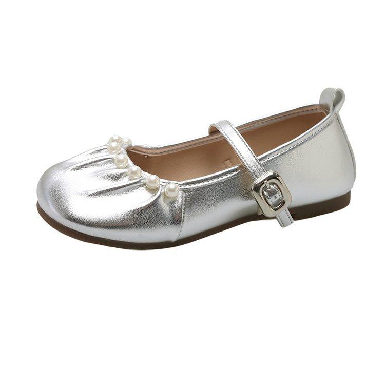 [Ushilai] French Mary Jane Shallow Mouth Single Shoes Women's Spring 2025 New Pearl Evening Wind Loafers