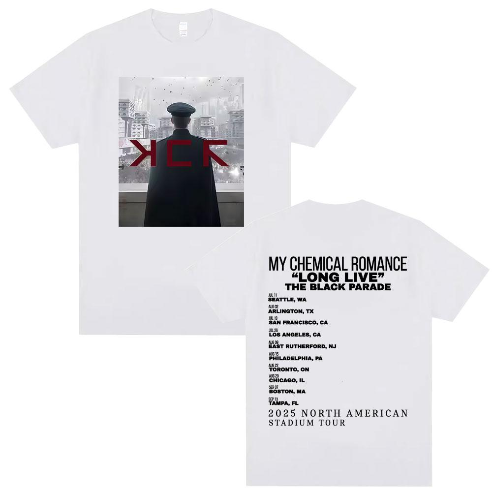 2025 Summer Punk Band Long Live My Chemical Romance Black Parade Tour Tshirt Gothic Emo Super Shortsleeved Cotton