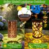 Sunflower Solar Lantern Waterproof Metal Hangable Garden Light Colorful Projection Yard Decor Outdoor Lawn Patio Hanging Lamp