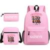 Katseye Kpop Girl Group Print Travel Backpack Laptop School Bag Set of 3, Unisex Large Capacity Daypack