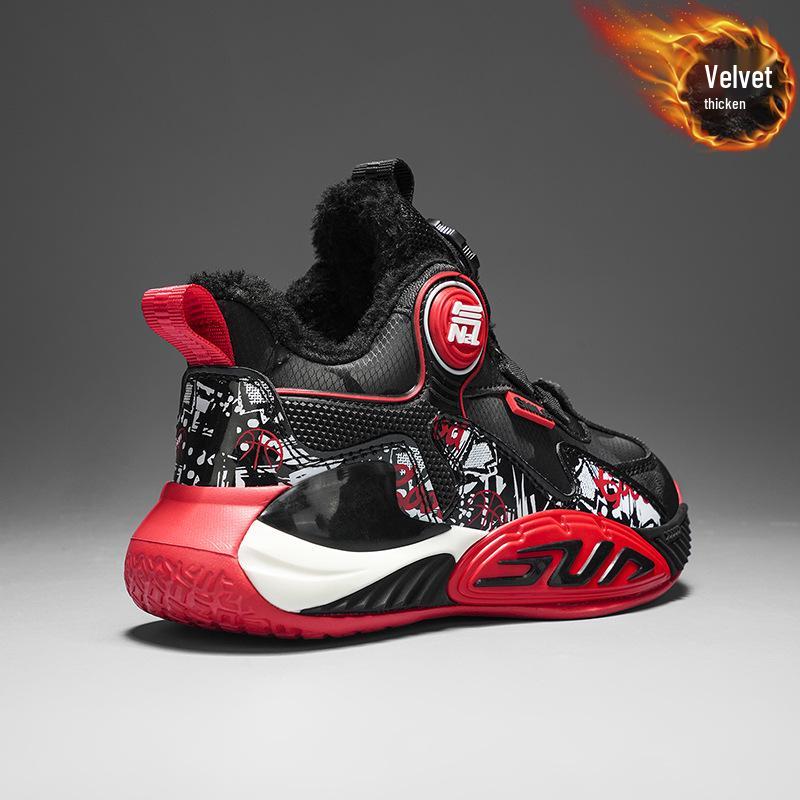 Boys' New 2025 Autumn-Winter Shock-Absorbing Training Shoes: Non-Slip Running and Basketball Shoes for Kids