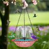 Bird Bath with Water Fountain Pump Solar Powered Hangable Bird Feeder Garden Decorations for Nature Lovers Deck Backyard