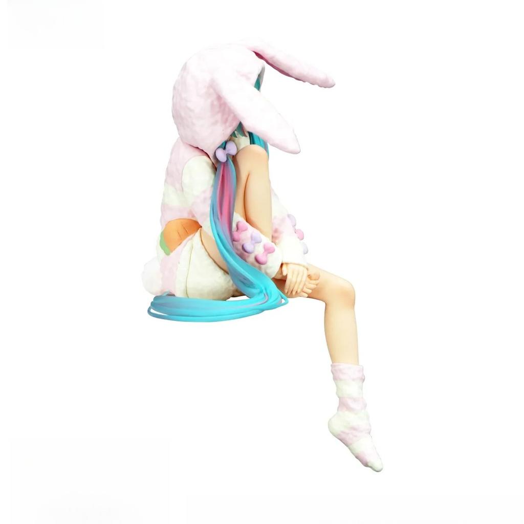 15CM Anime HATSUNE MIKU Figure Noodle Stopper Figure Rabbit Ear Pajamas Model Toy Doll Aciton Figure Collection Gift PVC