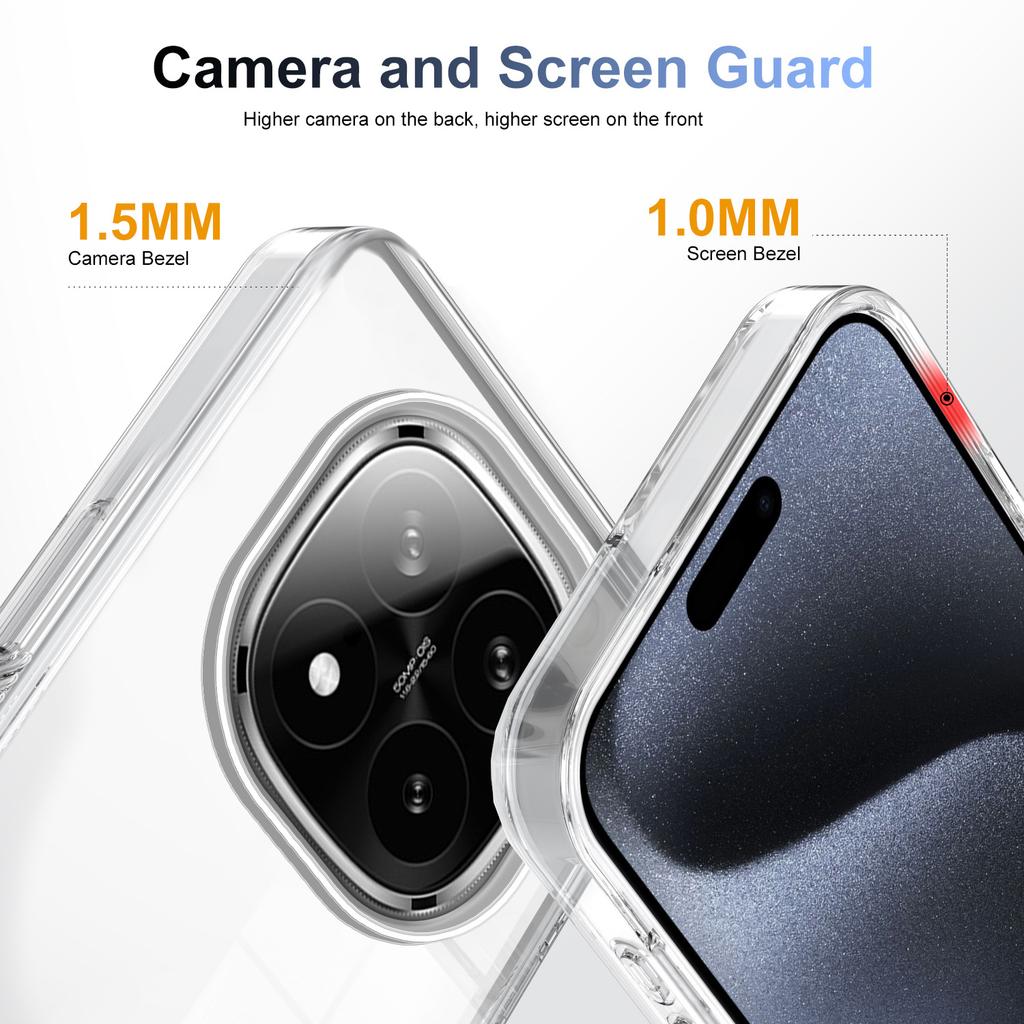 Applicable to Xiaomi Redmi note14Pro anti-skid mobile phone case Redmi 14C transparent A3 anti-drop POCOX6 protective case