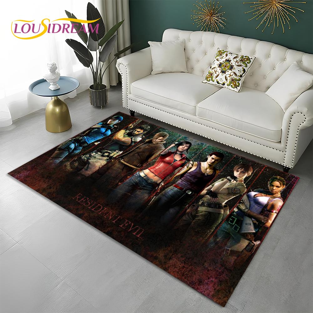 3D Games R-Resident Evil Gamer Carpet Rug for Home Living Room Bedroom Sofa Doormat Decor,kids Play Area Rug Non-slip Floor Mat