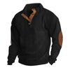 Men's Corduroy Button-Up Stand Collar Long Sleeve Sweatshirt