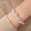 Korean sweet zircon geometric double-layer splicing pearl bracelet bracelet fashion exquisite jewelry women