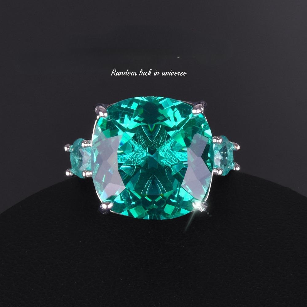 Luxuriöses Voll-Diamant Paraiaba Grün Schmuckset Hochzeit Braut Ohrringe Halskette Ring für Abendparty