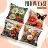 Vivid Butterfly Flowers Pillowcase Cushion Polyester 45X45Cm Throw Pillow Cover Sofa Chair Cushion Cover Pillowslip Home Decor