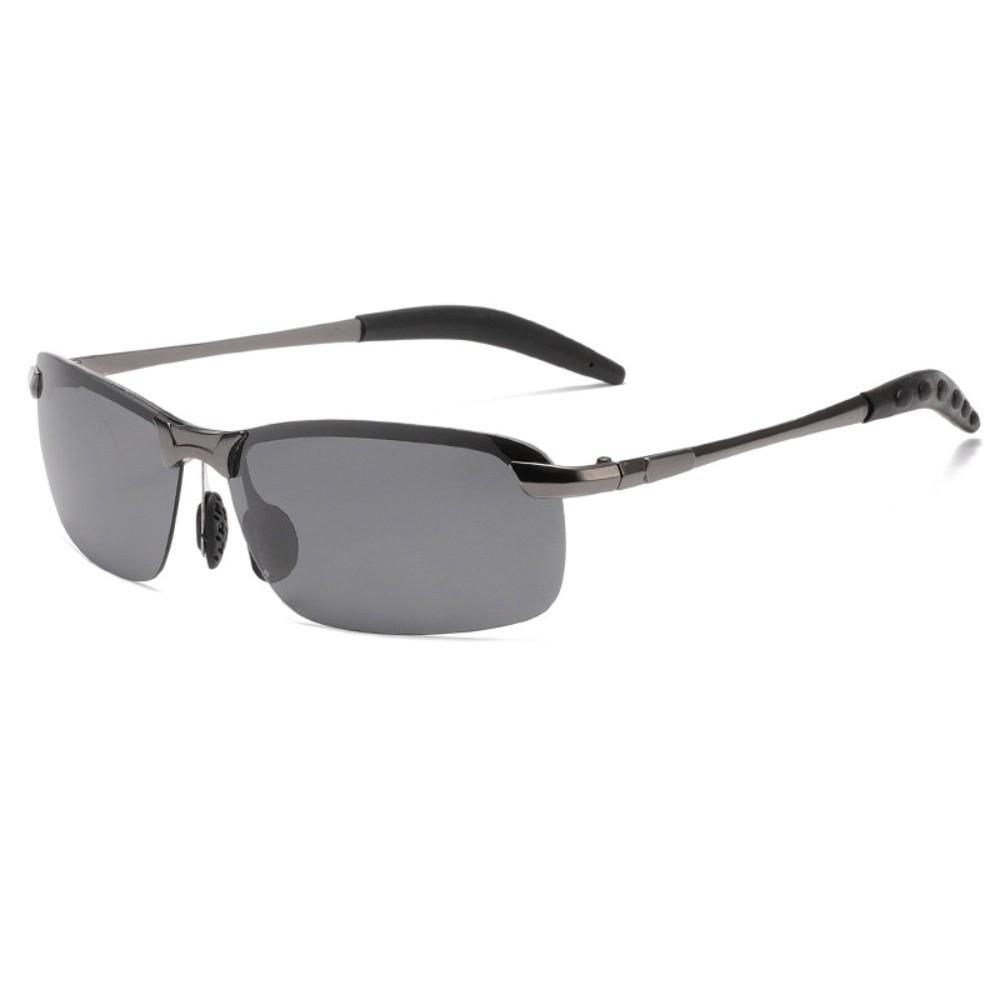 

Half Frame Dimming Glasses Day Night Vision Eyewear New Photochromic Sunglasses Driving Dark Grey Grey