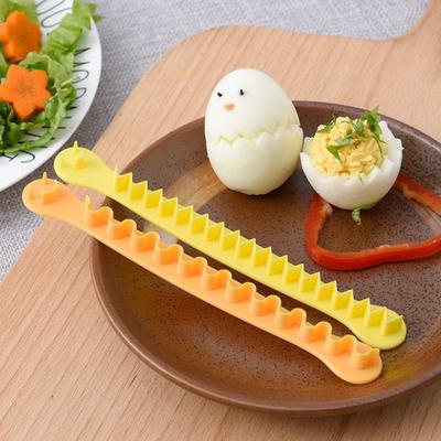 6Pcs Egg Slicer with Dual Blades Flower & Geometric Shape Cutter for Hard Boiled Eggs BPA-Free Plastic Kitchen Gadget for Salads Bento Box