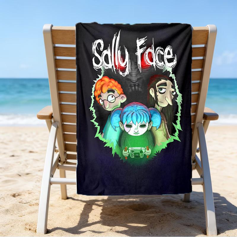 Proof Beach Towel with a Sally Face1 Pattern - Soft,absorbent,quick-drying,machine Washable - Perfect for Swimming,camping,bathing