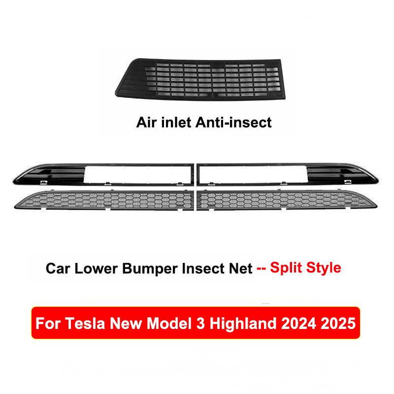 For Tesla Model Y 2025 Juniper Model 3 Highland 2025 Front Lower Bumper Anti Insect Net Anti Dust Proof Inner Vent Grille Cover