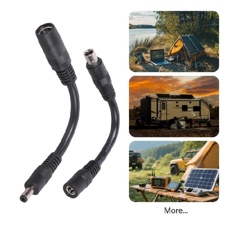 2Pcs Short Solar Power Cord Set DC5.5x2.1mm to DC8.0x2.0mm ConnectorsCable For Energy Storage Conversion Systems