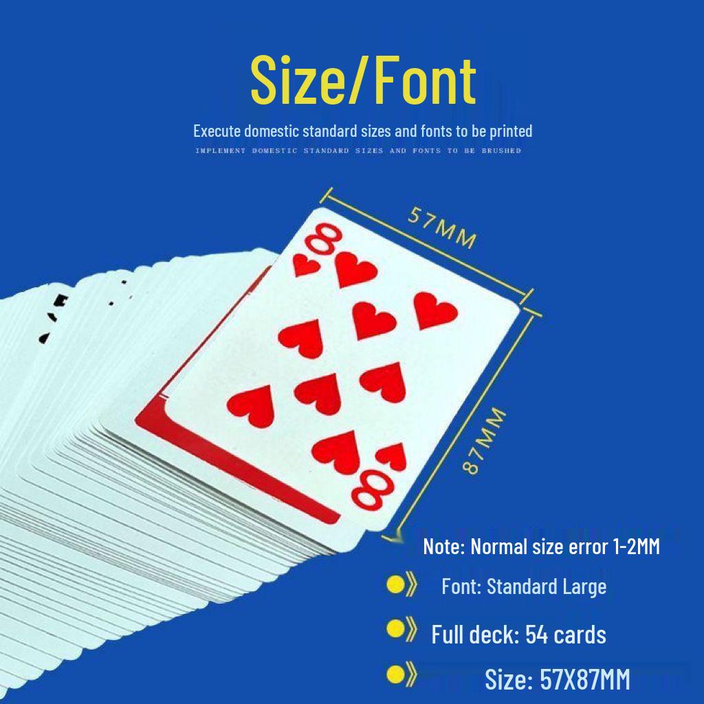 Unbreakable Household Playing Cards for Poker, Mahjong, Landlord, Chess, and Card Rooms