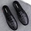 New Men's Shoes Crocodile Leather Loafers Genuine Leather Versatile Leather Shoes Four Seasons High-end Trendy Brand Casual Doudou Shoes Men's One