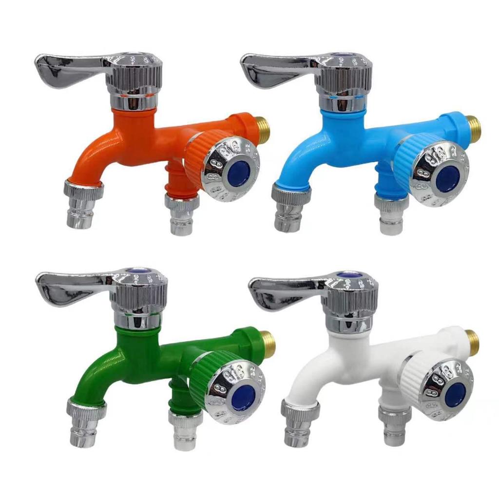 Wall-Mounted Dual-Outlet Plastic Washing Machine Faucet