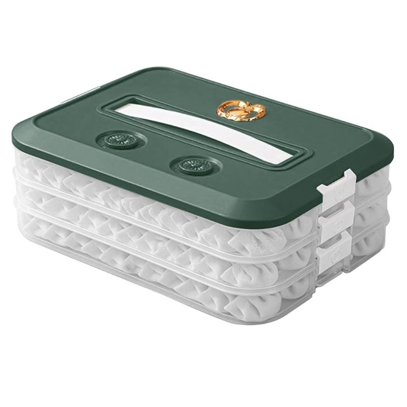 

Easy to Use Freezer Container Unique Dumpling Holder Refrigerator Dumpling Box зелёный