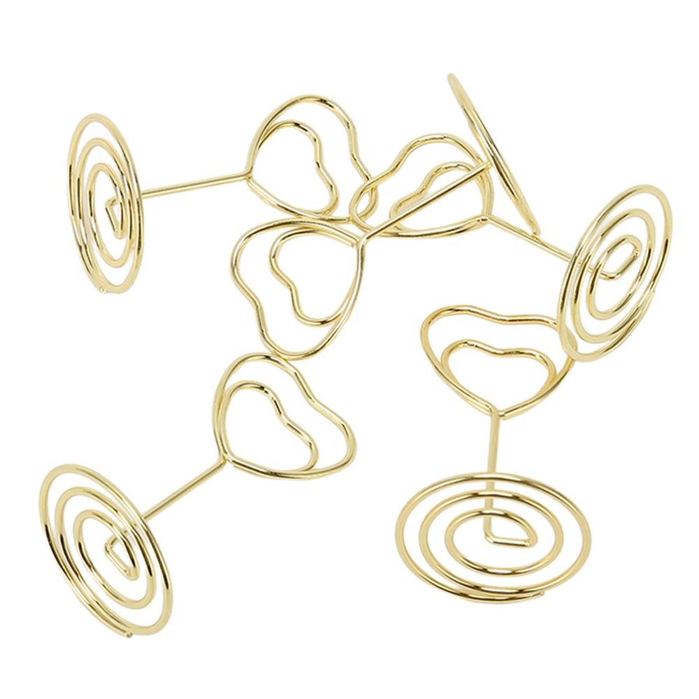 25PCS Stable Base Table Number Stands Heart Shaped Name Card Clips Place Card Holders  Party Use