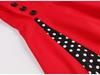 Women's Retro Gothic Red Polka Dot Swing Dress - 1950s Style