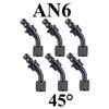 6X 4AN 6AN 8AN 10AN 12AN Oil Fuel Cooler Push-On Hose Fittings 0 45 90 180 Degree Push Lock Rubber Tube End Adapter Aluminum