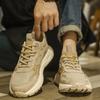 Forrest Gump shoes men's new autumn and winter fashion versatile thick-soled heightening sports shoes men's leather surface breathable hole  shoes