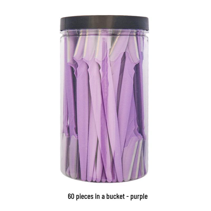 New Stainless Steel Eyebrow Razor: Straight Handle Trimmer for Precise Hair Removal.