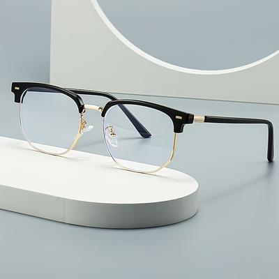 Retro Halbgold-Rahmen Blaulichtfilter Brille - Unisex Klassisch Schlichtes Design Modeaccessoires Eleganter Rahmen