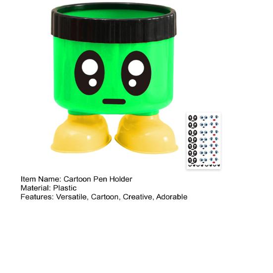 Simpatico Portapenne Cartone Animato con Piedini Grande Capacità Tondo Organizzatore da Scrivania per Materiale Scolastico e da Ufficio Scatola Decorativa Portaoggetti da Scrivania