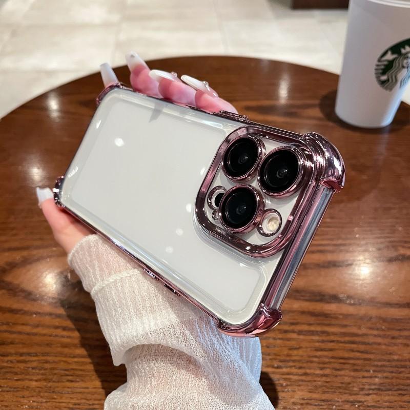 Applicable to iPhone16PROP new anti-drop four-corner electroplating space case Apple 15PROMAX Apple 13PROM