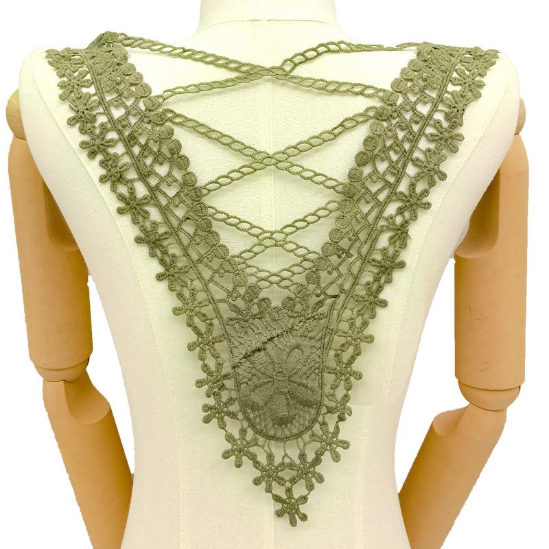 Milk silk embroidered corsage, lace embroidered back collar, hollow false collar DIY lace accessories
