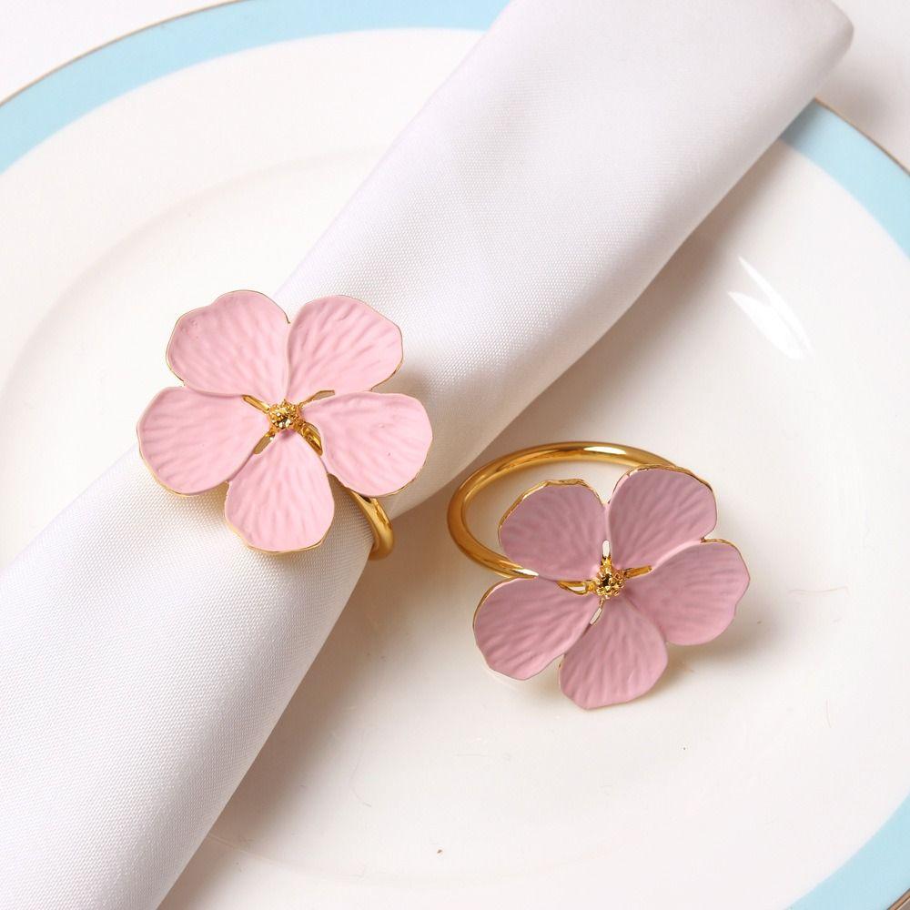 

Flower Shaped Napkin Rings Kitchen Gadgets Towel Holder Party Supplies Napkin Buckle Hotel