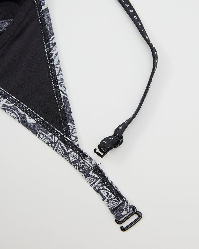 High neck logo tape bikini