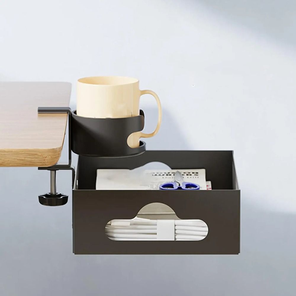 360 Degree Rotating Under Desk Storage Rack Carbon Steel Under Desk Organizer  Home