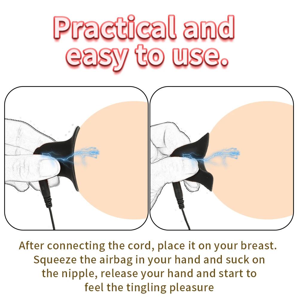 Electric Shock Nipples Clamps Breast Stimulation Metal Labium Clitoris Clips Slave  Bondage Chest Massage  Sex Toys 18+