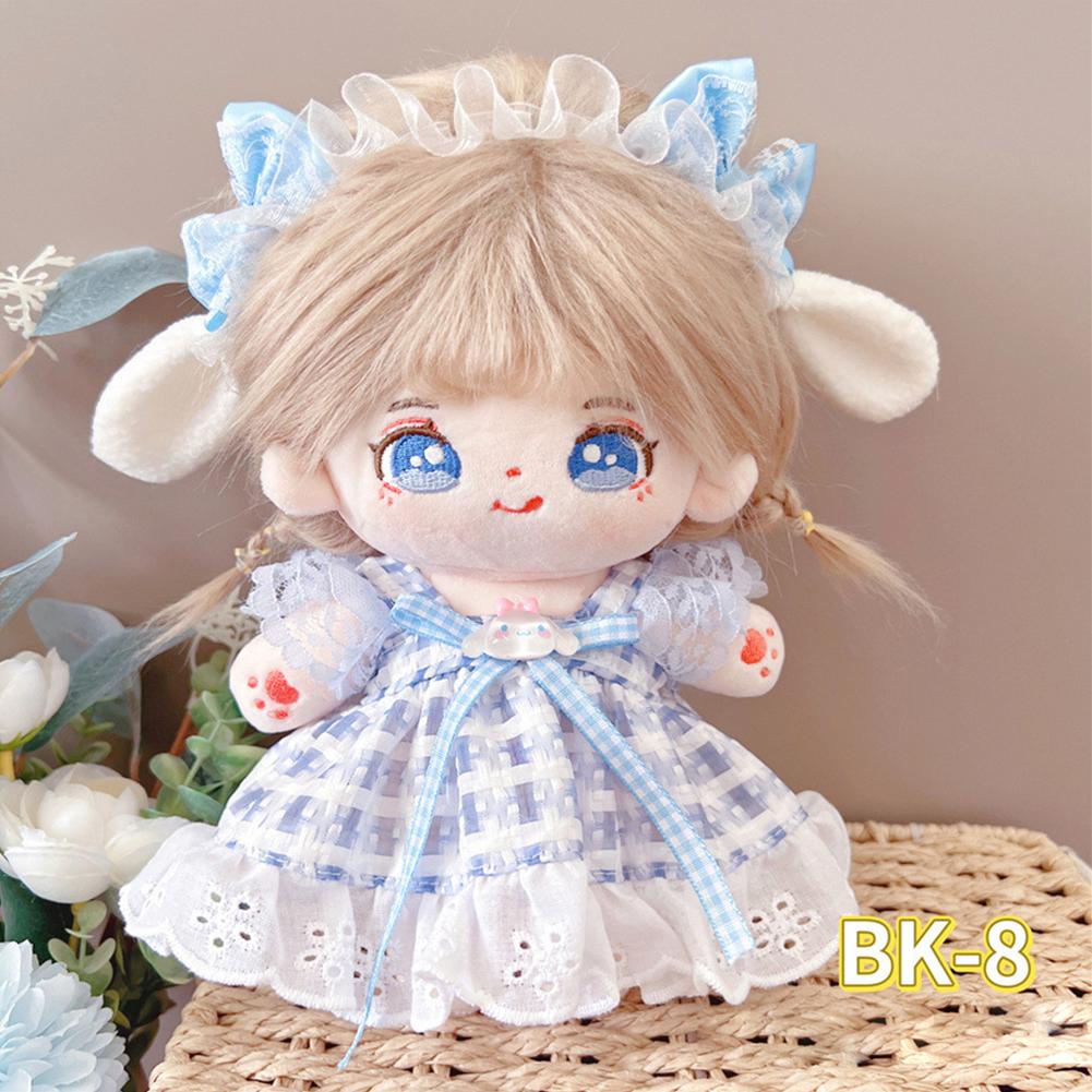 20CM Baumwolle Puppe Strampler Cartoon Plüsch Puppe Ersatz Outfit Lolita Kleid Spielen Haus Zubehör Mini Kleidung
