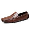 Men's Versatile Genuine Leather Slip-On Loafers - Breathable Soft Sole Casual Shoes