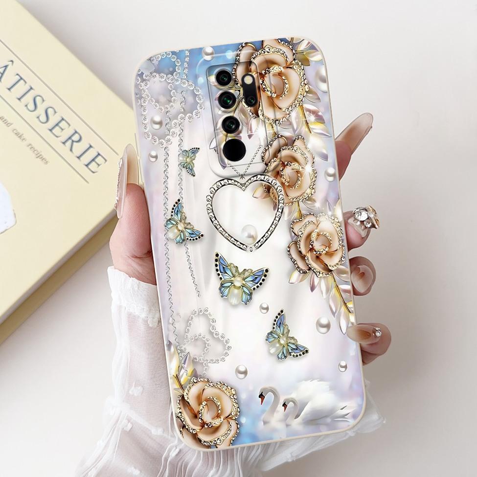 For Redmi Note 8 Pro Case Cover Silicone Cute Cat Fashion Butterfly Flowers Love Funny Painted Casing 2015105 M1906G7I M1906G7G