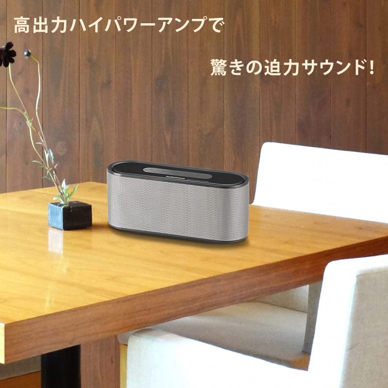 Ohm Electric AudioComm Bluetooth Wireless Speaker Stereo Silver OHM ASP-W720N 03-2194